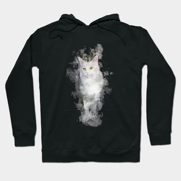 WATER COLOR CAT Hoodie by MufaArtsDesigns